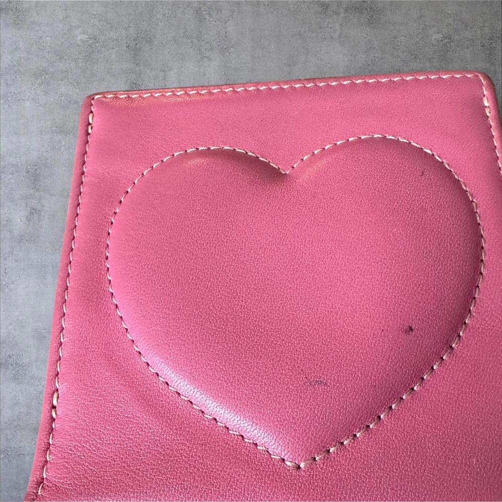 Brighton Pink Leather Floral-Button Wallet - Picture 2 of 5